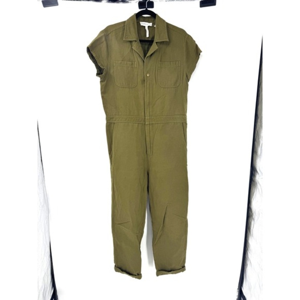 Apiece Apart New York‎ Olive Green Utility Jumpsuit Short Sleeve Boiler Suit 8